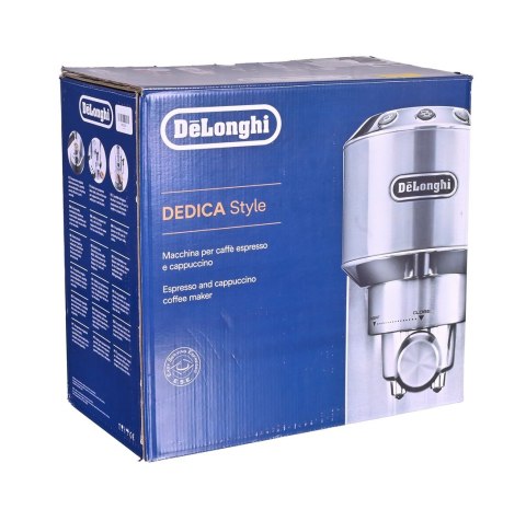 Ekspres kolbowy DeLonghi Dedica Style EC 685.M (1350W; kolor srebrny) (WYPRZEDAŻ)