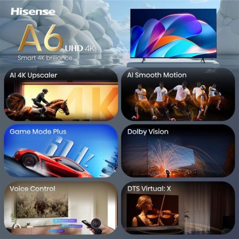 Hisense 50A6S 127 cm (50") 4K Ultra HD Smart TV Wi-Fi Czarny
