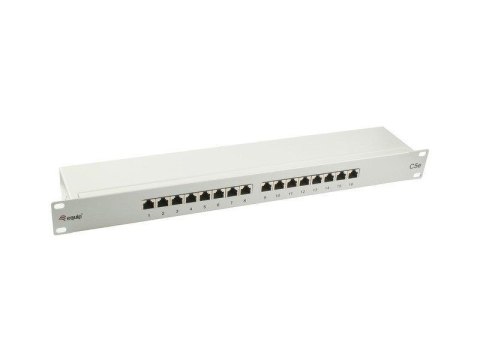Equip 19" Patchpanel 16xRJ45 Cat5e FTP 1U 1000MHz RAL7035