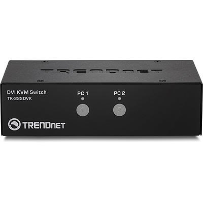 TRENDnet KVM Switch 2-Port DVI/USB/Audio mit Kabeln