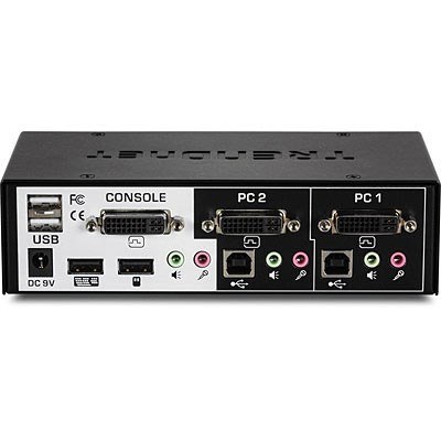 TRENDnet KVM Switch 2-Port DVI/USB/Audio mit Kabeln