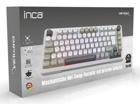 Klawiatura gamingowa Inca IKG-455 Gaming USB + RF Wireless + Bluetooth QWERTY Niemiecki Biały