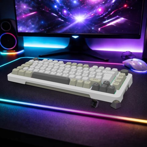 Klawiatura gamingowa Inca IKG-455 Gaming USB + RF Wireless + Bluetooth QWERTY Niemiecki Biały