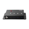 Lindy 43374 huby i koncentratory USB 3.2 Gen 1 (3.1 Gen 1) Type-B 5000 Mbit/s Czarny