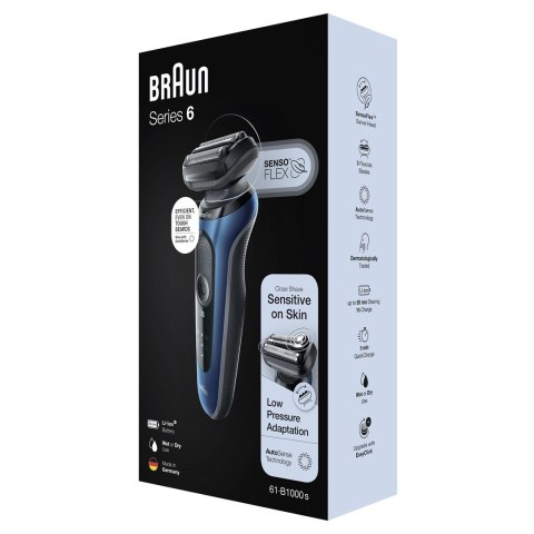 Golarka elektryczna Braun Series 6 61-B1000s foliowa black/blue