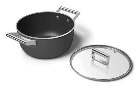 Smeg CSF2412BLM garnek wielofunkcyjny Czarny Aluminium, Stal nierdzewna 5,4 l 24 cm