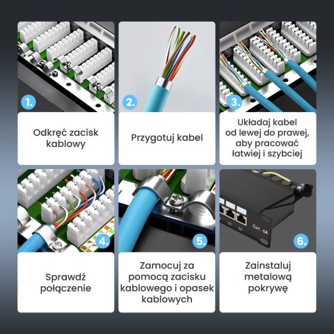 Extralink CAT6A STP | Patchpanel | 24 porty