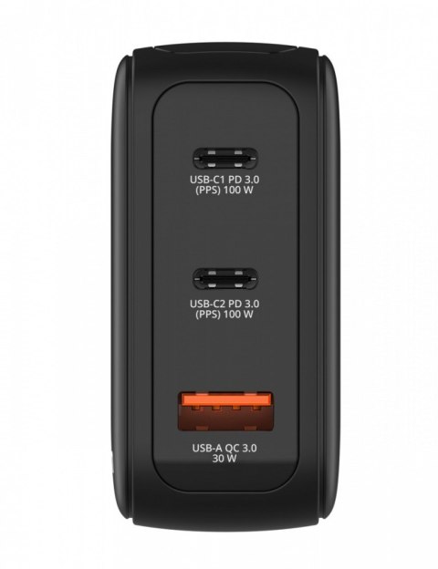 Verbatim Ładowarka Mini GaN 100W Smart TFT 2xUSB-C 1xUSB-A UE/UK/USA