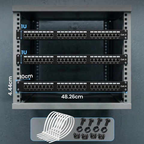 Patch panel Extralink EX.9830 (1U; kat. 5e; 24xRJ-45)