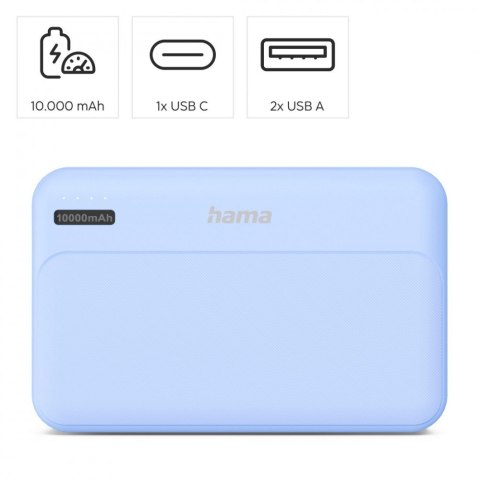 Hama Power pack 10000 mAh 2xUSB-A niebieski