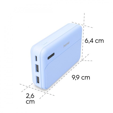 Hama Power pack 10000 mAh 2xUSB-A niebieski