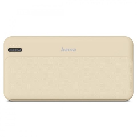 Hama Power pack 20000 mAh 2xUSB-A piaskowy
