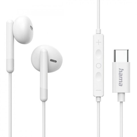Hama Słuchawki douszne classy usb-c białe