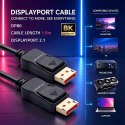 Qoltec Kabel DisplayPort M/M v2.1 | 54G | 1.5m