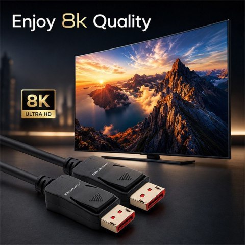 Qoltec Kabel DisplayPort M/M v2.1 | 54G | 1.5m