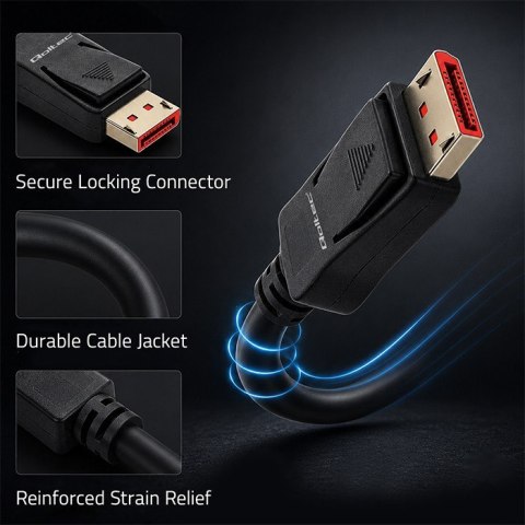 Qoltec Kabel DisplayPort M/M v2.1 | 54G | 2m