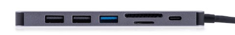UNITEK HUB USB-C H1118A; USB-A x3, USB-C, HDMI, SD, microSD