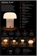 Kooduu Lampa przenośna z głośnikiem Sensa Play biała