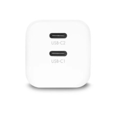 DICOTA Ładowarka GaN 45W 2xUSB-C + kabel USB-C 1.5m biała