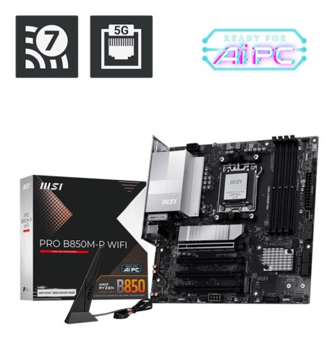 MSI PRO B850M-P WIFI AMD B850 Gniazdo AM5 micro ATX