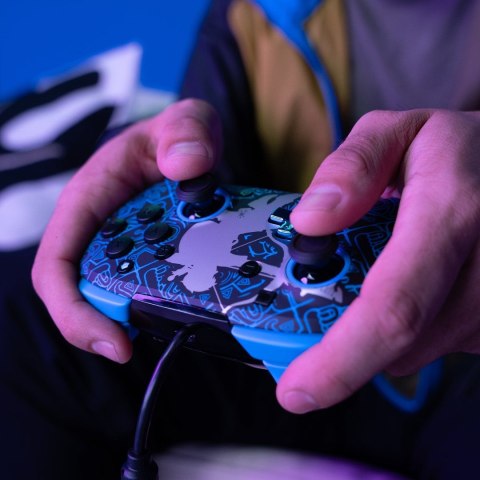 PDP Rematch: Sheikah Shoot Czarny, Niebieski USB Gamepad Analogowa/Cyfrowa Nintendo Switch, Nintendo Switch Lite, Nintendo Switc