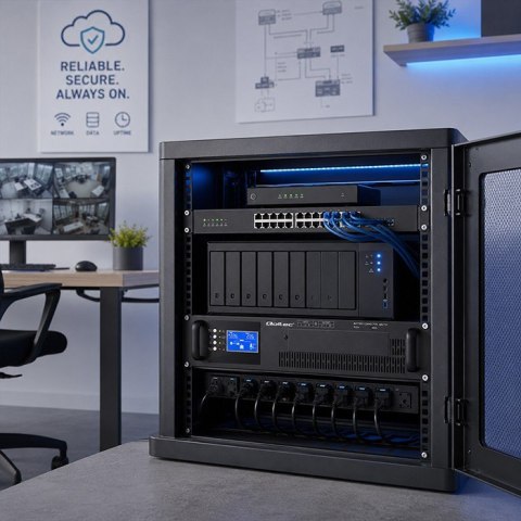 Qoltec UPS Pure Sine Wave do RACK | 3kVA | 3000W | PF1.0 | LCD | EPO | USB | On-line