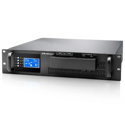 Qoltec UPS Pure Sine Wave do RACK | 3kVA | 3000W | PF1.0 | LCD | EPO | USB | On-line