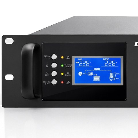 Qoltec UPS Pure Sine Wave do RACK | 5kVA | 5000W | PF1.0 | LCD | EPO | USB | On-line