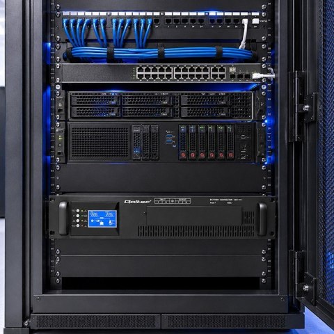 Qoltec UPS Pure Sine Wave do RACK | 5kVA | 5000W | PF1.0 | LCD | EPO | USB | On-line