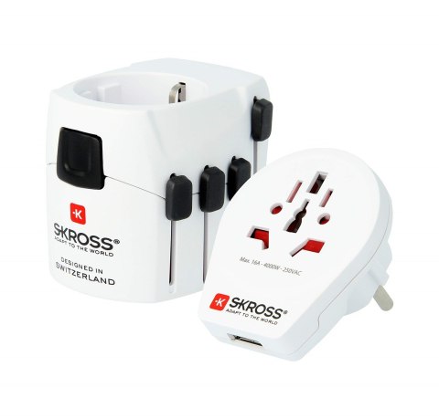 Skross PRO - World & USB Biały