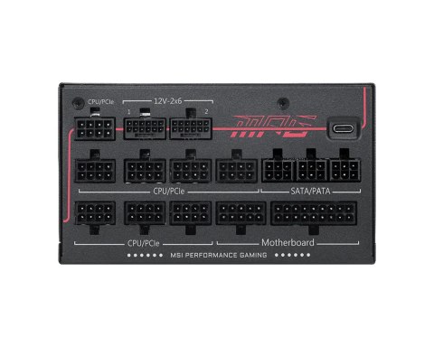 MSI MPG Ai1300TS PCIE5 moduł zasilaczy 1300 W 24-pin ATX ATX Czarny