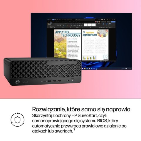HP ProDesk 4 SFF G1i AI PC Intel Core Ultra 5 225 16 GB DDR5-SDRAM 512 GB SSD Windows 11 Pro Czarny