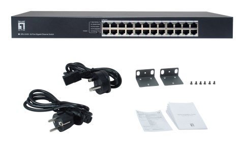 LevelOne GEU-2432 Nie zarządzany Gigabit Ethernet (10/100/1000) 1U Szary
