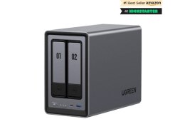 Ugreen NASync DXP2800 NAS System 2-Bay Kompaktowy Intel® N N100 8 GB DDR5 0 TB UGOS Pro Czarny