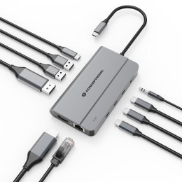 Conceptronic DONN34G stacja dokująca Przewodowa USB 3.2 Gen 2 (3.1 Gen 2) Type-C Szary