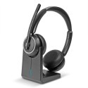 Lindy L118 Zestaw słuchawkowy Bezprzewodowy Opaska na głowę Biuro/centrum telefoniczne USB Type-C Bluetooth Podstawka do ładowan