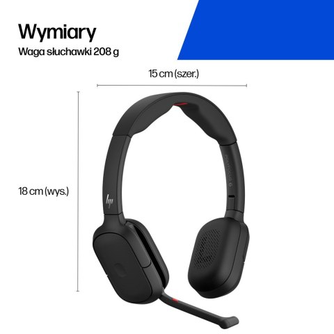 HP Poly Składany stereofoniczny zestaw słuchawkowy Bluetooth Focus 625 Fold