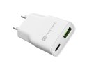 Natec Ładowarka sieciowa slim RiberaGAN 1xUSBC+1xUSB-A 20W
