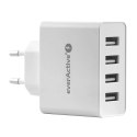 EVERACTIVE ŁADOWARKA SIECIOWA 4XUSB 5A - BIAŁA SC-400