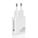 EVERACTIVE ŁADOWARKA SIECIOWA GAN SUPER SLIM 2X USB-C PD 45W BIAŁA SC-465Q