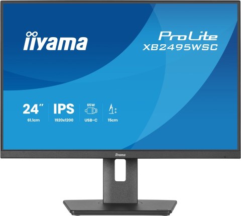 Iiyama ProLite XB2495WSC-B1 monitor komputerowy 61,2 cm (24.1") 1920 x 1200 px WUXGA LED Czarny