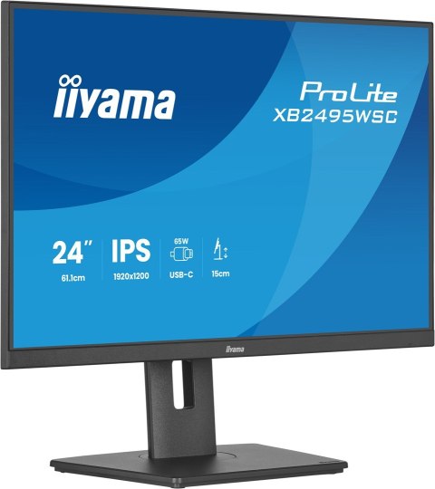 Iiyama ProLite XB2495WSC-B1 monitor komputerowy 61,2 cm (24.1") 1920 x 1200 px WUXGA LED Czarny