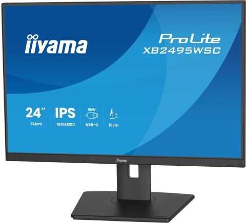 Iiyama ProLite XB2495WSC-B1 monitor komputerowy 61,2 cm (24.1") 1920 x 1200 px WUXGA LED Czarny