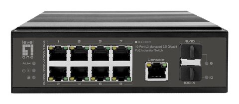 LevelOne IGP-1091 Zarządzany L3 2.5G Ethernet (100/1000/2500) Obsługa PoE Montaż na biurku/ścianie Czarny