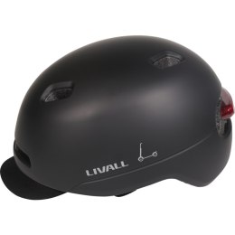 LIVALL Kask miejski 54-58 cm światła LED czujnik upadku SOS czarny C21-M-BLK