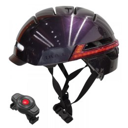 TECHLY Kask miejski Bluetooth 57-61 cm LED/SOS/Intercom fioletowy BH51NEO-L-ULV