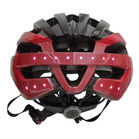 TECHLY Kask rowerowy MTB Bluetooth 58-62 cm LED/SOS/Intercom czerwony MT1NEO-L-RED