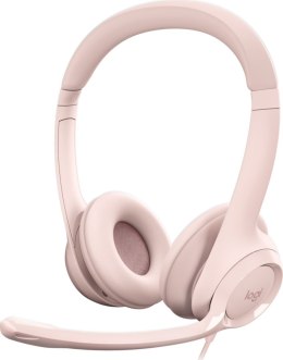 Słuchawki z mikrofonem LOGITECH H390 Różowy Różowy