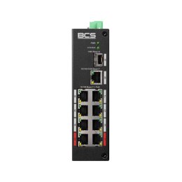 BCS BCS-L-SP0801G-1SFP(II) Fast Ethernet (10/100) Obsługa PoE Szyna DIN Czarny