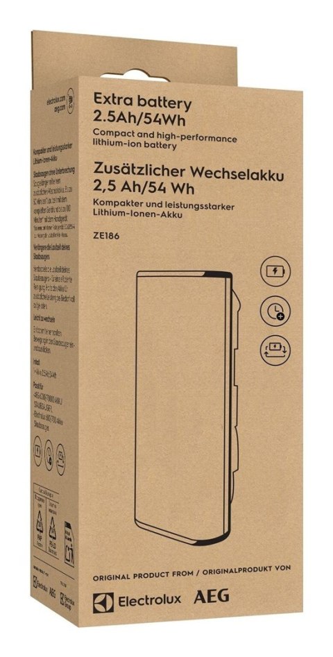 AEG ZE186 Bateria Pionowy odkurzacz